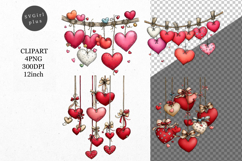 Hearts Clipart, Valentines Day Clipart, Whimsical Product Image 1