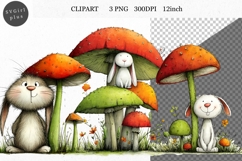 Bunny Clipart, Easter Clipart, Whimsical Clipart, Product Image 1