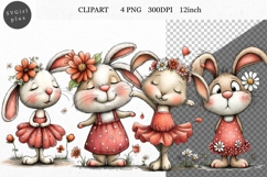 Bunny Clipart, Easter Clipart, Whimsical Clipart, Product Image 1