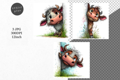 Buffalo JPG, Peeking buffalo, Whimsical JPG, Product Image 1