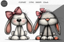 Bunny clipart, Easter clipart, Whimsical Clipart Product Image 1