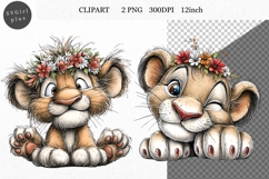 Lion Clipart, Animals Clipart, Whimsical Clipart Product Image 1