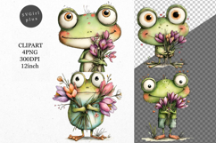 Frog Clipart, Spring Clipart, Whimsical Product Image 1