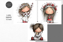 Easter Girl, Whimsical JPG, JPG, Junk journal, Product Image 1