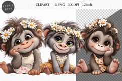 Gorilla Clipart, Animals Clipart, Whimsical Clipart Product Image 1