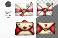 Envelop Clipart, Valentines Day Clipart, Whimsical Product Image 1
