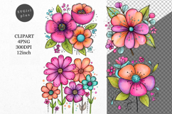 Flowers Clipart, Whimsical Clipart Product Image 1