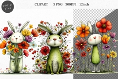 Bunny Clipart, Spring Clipart, Whimsical Clipart, Product Image 1