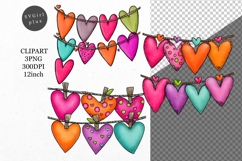 Hearts Clipart, Valentines Day Clipart, Whimsical Product Image 1