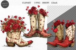 Boots Clipart, Valentines Day Clipart, Whimsical Clipart, Product Image 1