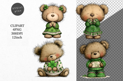 St Patrick Teddy Bear Clipart, St Patrick Clipart Product Image 1