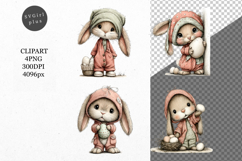 Whimsical Bunny Clipart, Easte Clipart Product Image 1
