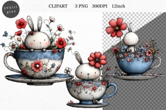 Bunny Clipart, Easter Clipart, Whimsical Clipart, Product Image 1