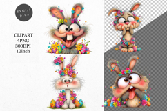 Funny bunny clipart, Easter clipart, Spring clipart Product Image 1