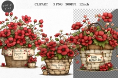 Backet PNG, Mother's Day PNG, Whimsical Clipart, Product Image 1