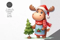 Christmas clipart, Moose clipart, Christmas sublimation Product Image 1