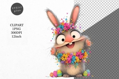 Funny bunny clipart, Easter clipart, Spring clipart Product Image 1