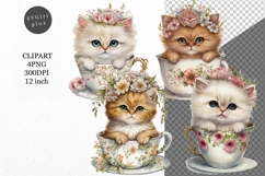 Teacup kitten clipart, Kitten clipart, Cat clipart Product Image 1