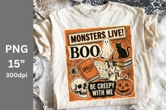 Halloween PNG, Boo PNG, Retro PNG Product Image 1