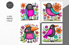 Crow, Whimsical JPG, JPG, Junk journal, Product Image 1
