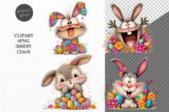Funny bunny clipart, Easter clipart, Spring clipart Product Image 1