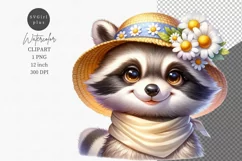 Raccoon clipart, Spring clipart, Summer clipart Product Image 1