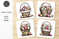 Easter coasters, Spring coasters, Basket Coaster Product Image 1