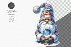 Gnome clipart, Christmas clipart, Snow globe clipart Product Image 1