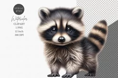 Baby raccoon clipart, Animals clipart, Spring clipart, Product Image 1