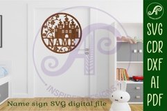 Castle name sign svg laser cut template Product Image 4