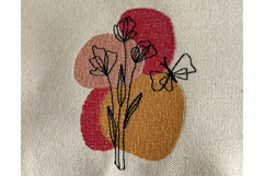 Floral Arrangement with Butterfly Machine Embroidery Design Product Image 1