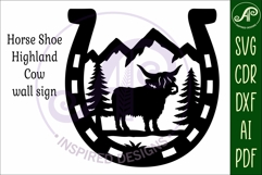 Horse Shoe highland cow wall sign Product Image 4