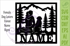 Dog Lover Forest Scene square female named wall sign or card Product Image 4