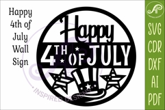 Happy 4th of July Wall Art SVG Patriotic USA Laser Cut Sign Product Image 4
