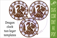 Dragon Wall Clock SVG for Laser Cutting, Fantasy Product Image 4