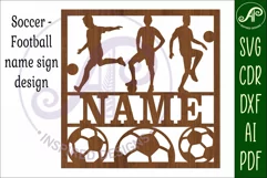 Football - Soccer male name sign svg laser Product Image 4