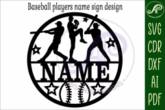 Baseball players name wall art sign, SVG personalized Product Image 4