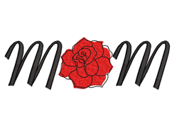 Mom with Red Rose Machine Embroidery Design Product Image 1
