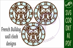 French Bulldog clock wall clock laser cut file Product Image 4