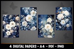 4 Digital Papers Vintage Flowers I Planner Pages A4 Product Image 2