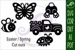 Spring / Easter silhouettes laser cut outs SVG 4 Product Image 4