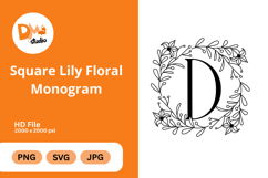 Square Lily Floral Monogram Product Image 1