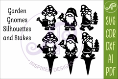 Gnome Silhouette Shapes and Garden Stakes SVG Mushroom Hat 3 Product Image 4
