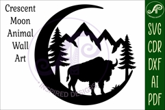 Crescent Moon Bison animal wall sign Product Image 4