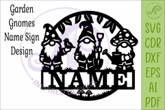 Personalized Gnome Garden Name Sign SVG Cute Gnomes Sign Product Image 4