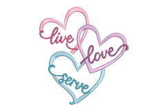 Live Love Serve Machine Embroidery Design Product Image 1