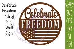 Celebrate Freedom Wall Art SVG Patriotic USA Laser Cut Sign Product Image 4
