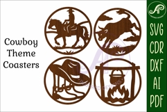 Western Cowboy Coasters SVG, Ranch Rodeo theme 4 Product Image 4