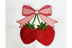 Strawberry and Bow Embroidery Design Product Image 1