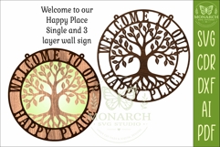 Welcome to Our Happy Place SVG | Tree of Life Layered Sign Product Image 4